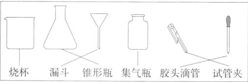 烧杯漏斗锥形瓶集气瓶胶头滴管试管夹