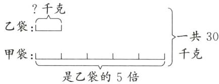 千克甲袋是乙袋的5倍