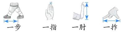 一肘一步一拃一指