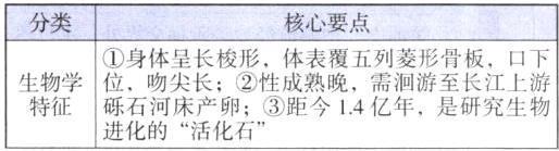 生物学位吻尖长性成熟晚需洄游至长江上游特征砾石河床产卵距今14亿年是研究生物进化的活化石