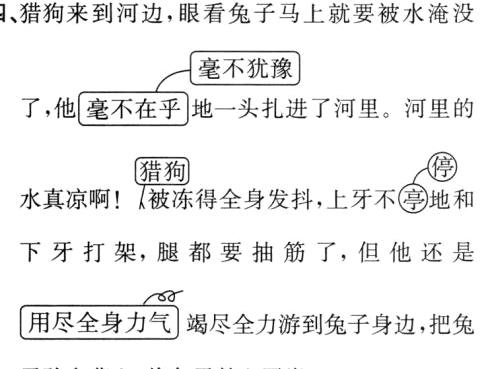 用尽全身力气竭尽全力游到兔子身边把兔