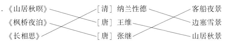 唐王维枫桥夜泊边塞雪景唐张继长相思山居秋景