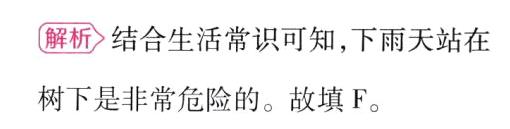 树下是非常危险的故填F