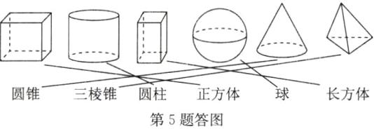 圆锥三棱锥圆柱正方体长方体第5题答图