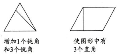 使图形中有增加1个钝角3个直角和3个锐角