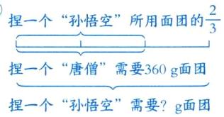 捏一个唐僧需要360g面团捏一个孙悟空需要g面团