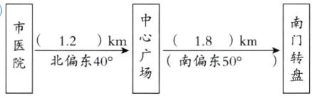 广南偏东50乛转北偏东40