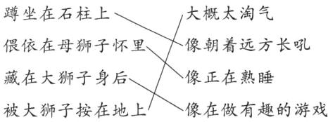 像正在熟睡藏在大狮子身后被大狮子按在地上像在做有趣的游戏