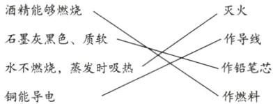 作铅笔芯水不燃烧蒸发时吸热作燃料铜能导电