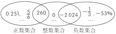 1002正数集合整数集合负数集合