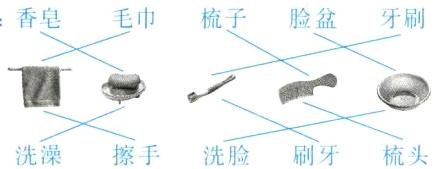 洗澡擦手洗脸刷牙梳头
