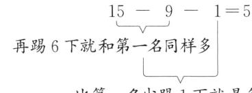 再踢6下就和第一名同样多