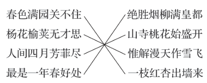 惟解漫天作雪飞人间四月芳菲尽一枝红杏出墙来最是一年春好处