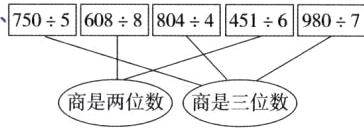商是两位数商是三位数