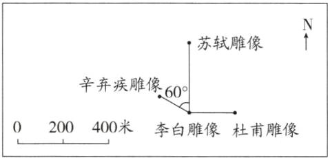 200400米李白雕像杜甫雕像