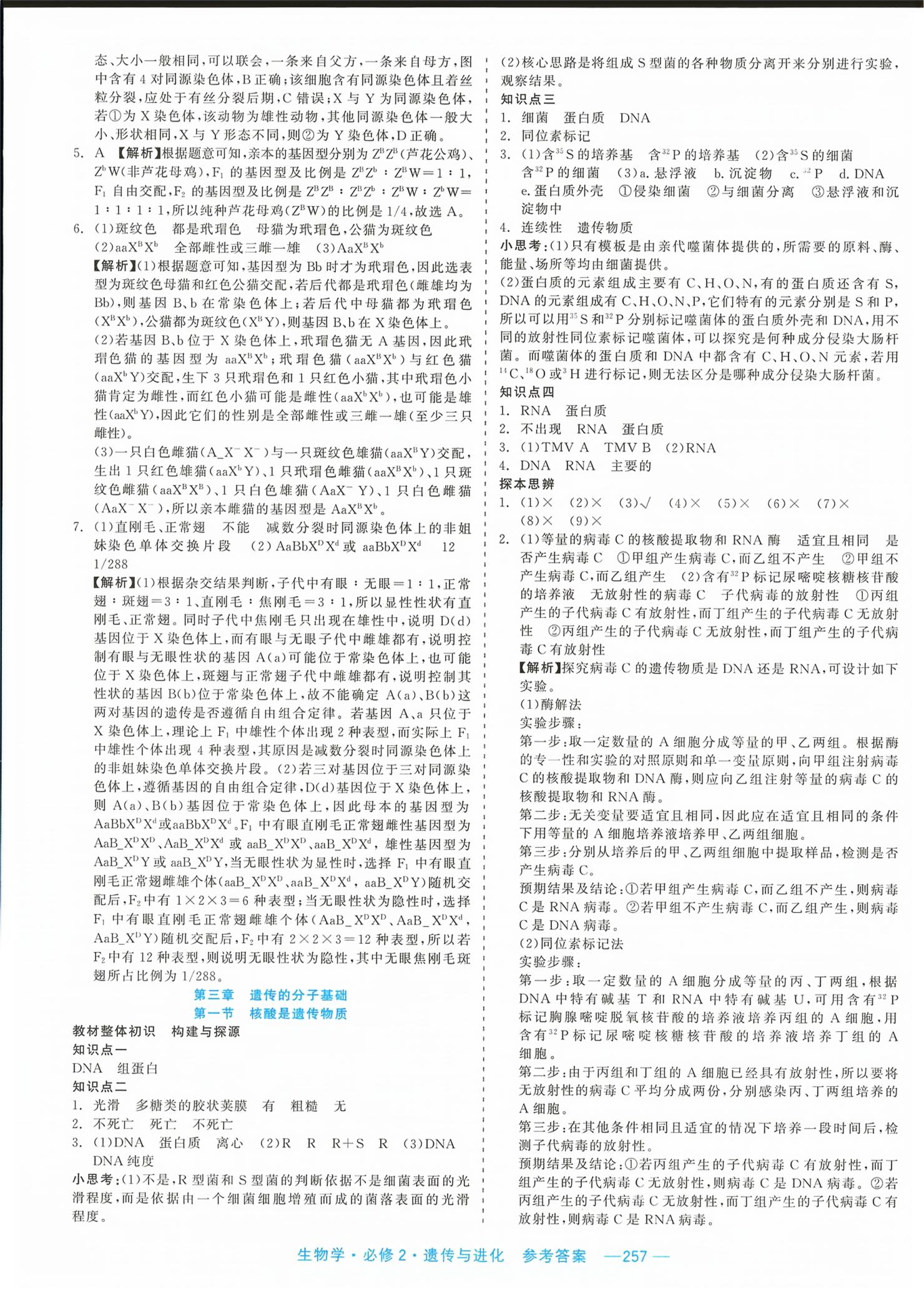 2026年精彩三年课程探究与巩固高中生物必修第二册&nbsp;第11页