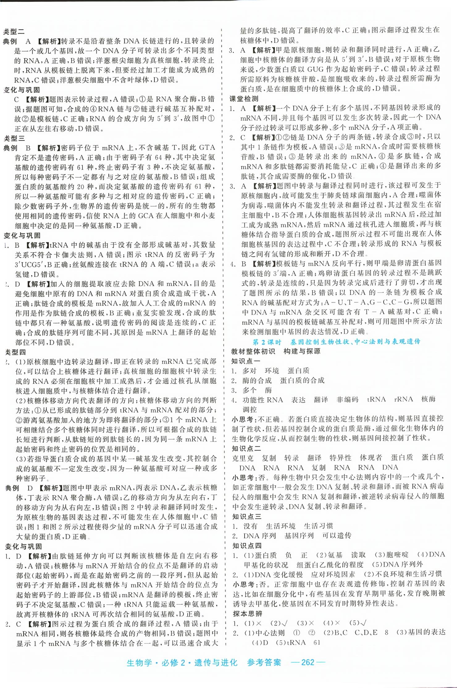 2026年精彩三年课程探究与巩固高中生物必修第二册&nbsp;第16页